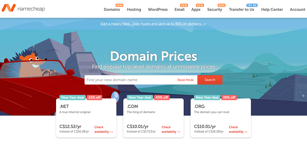 国外最好的域名注册商(WHOIS 隐私保护免费)2022 3 Namecheap 最受欢迎的域名服务商